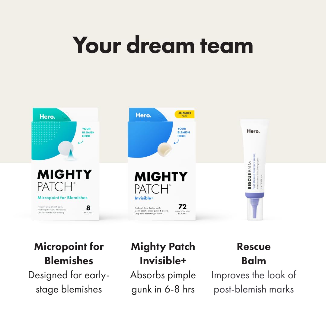 Hero Cosmetics Mighty Patch Mini Invisible+ Acne Pimple Patches, 30 Ct