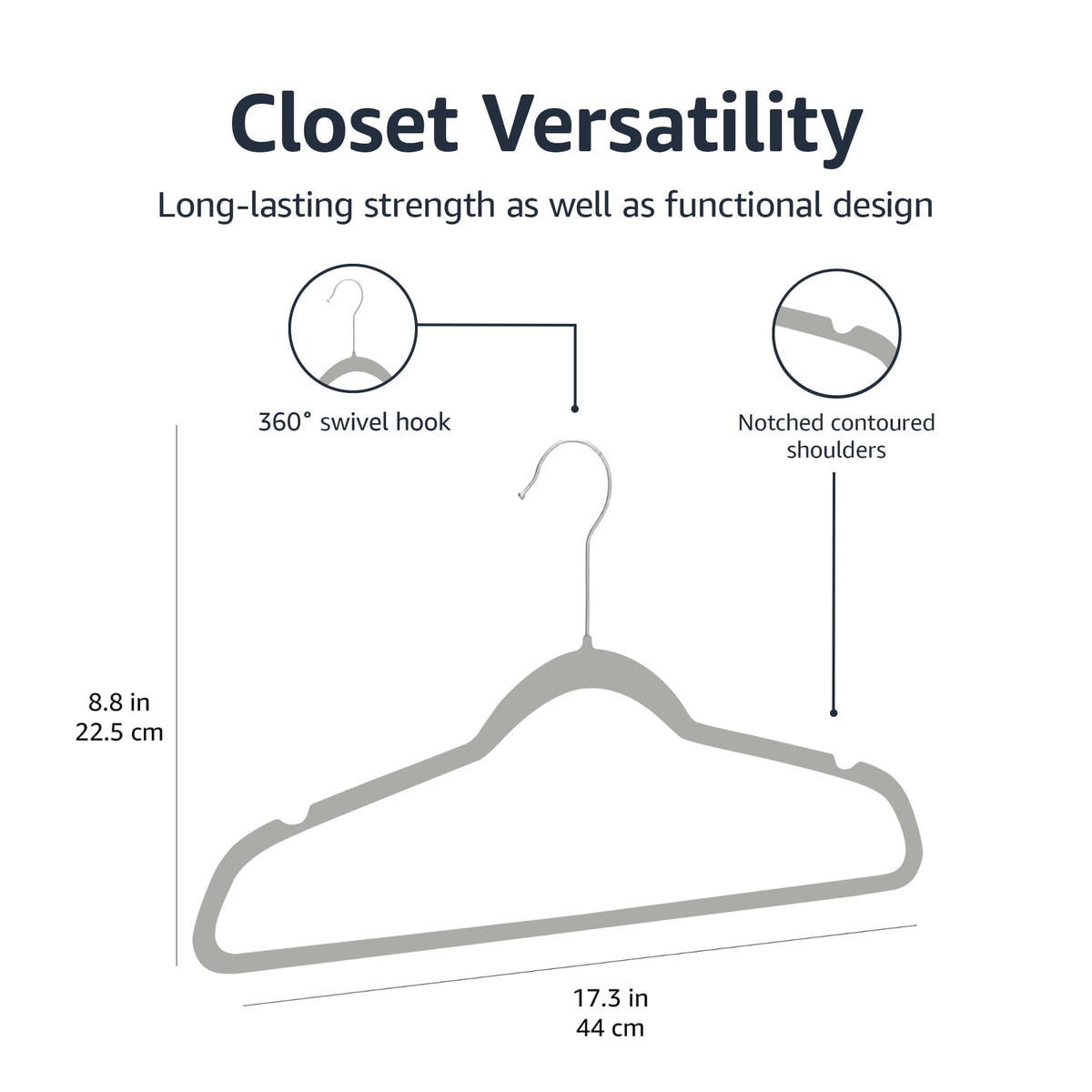 Amazon Basics Slim Velvet Clothes Hangers 50-Pack