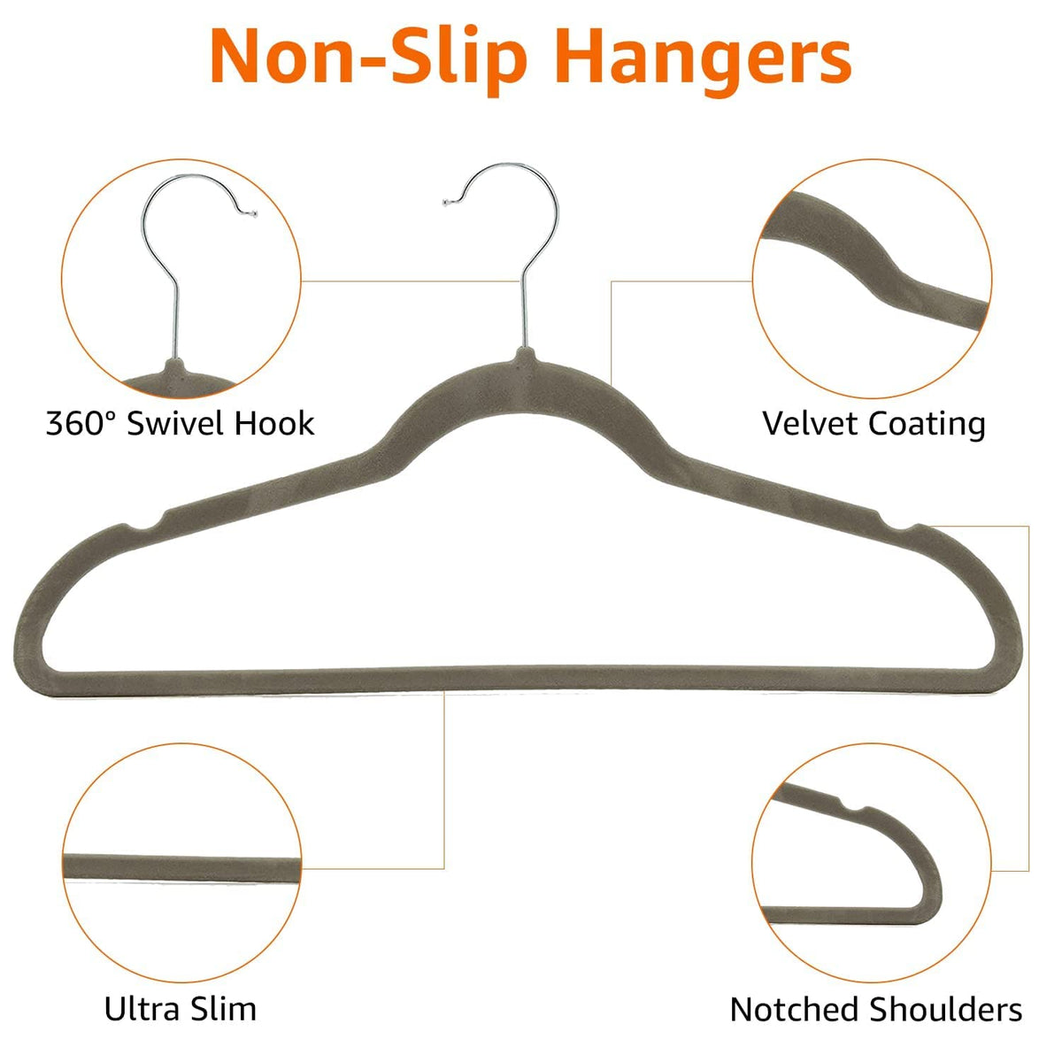 Amazon Basics Slim Velvet Clothes Hangers 50-Pack