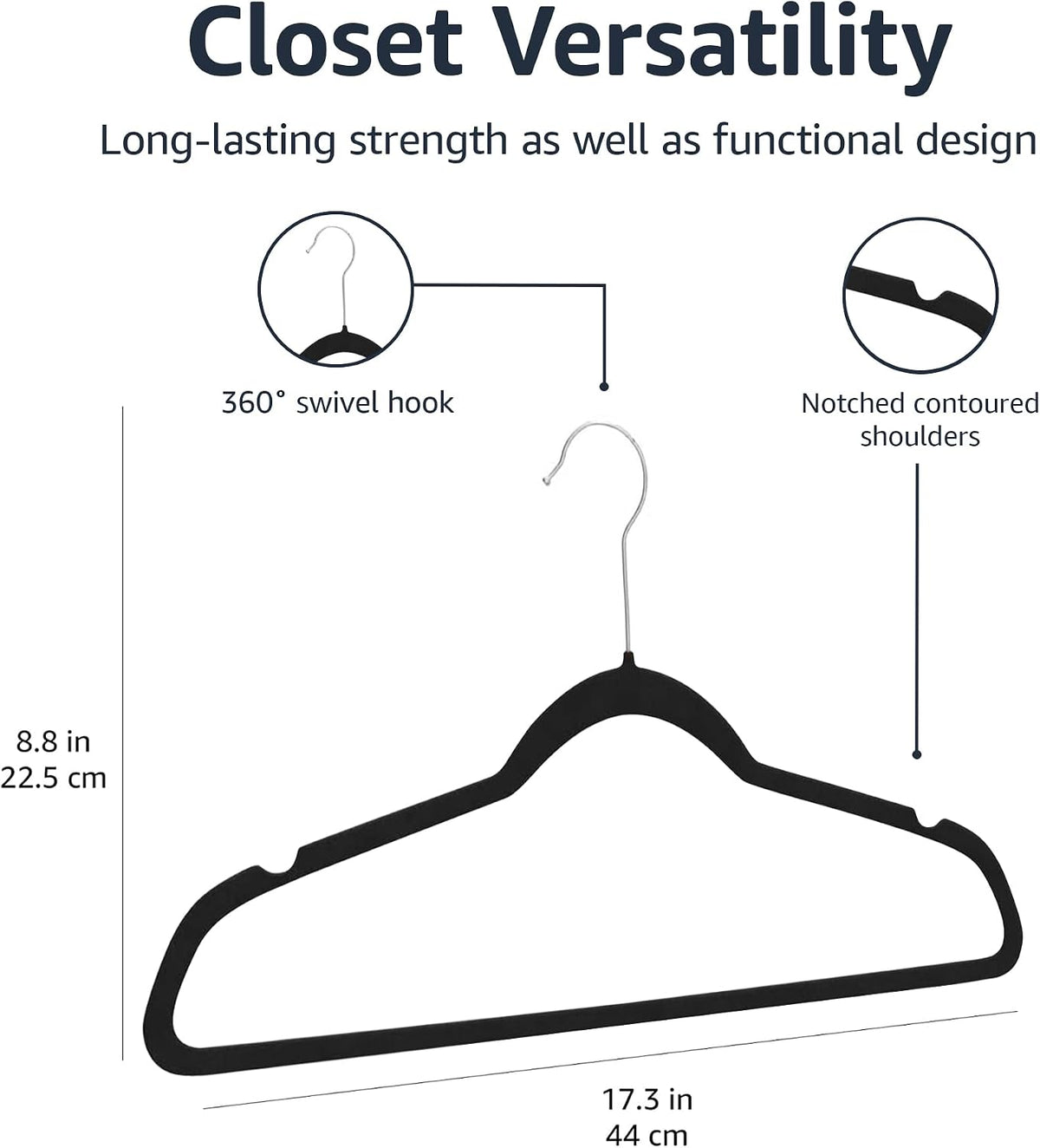Amazon Basics Slim Velvet Clothes Hangers 50-Pack