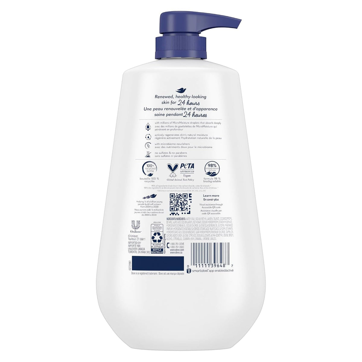 Dove Body Wash with Pump with Skin Natural Nourishers Instantly Soft Skin and Lasting Nourishment Deep Moisture Cleanser Effectively Washes Away Bacteria While Nourishing Your Skin 30.6 oz (Pack of 3)