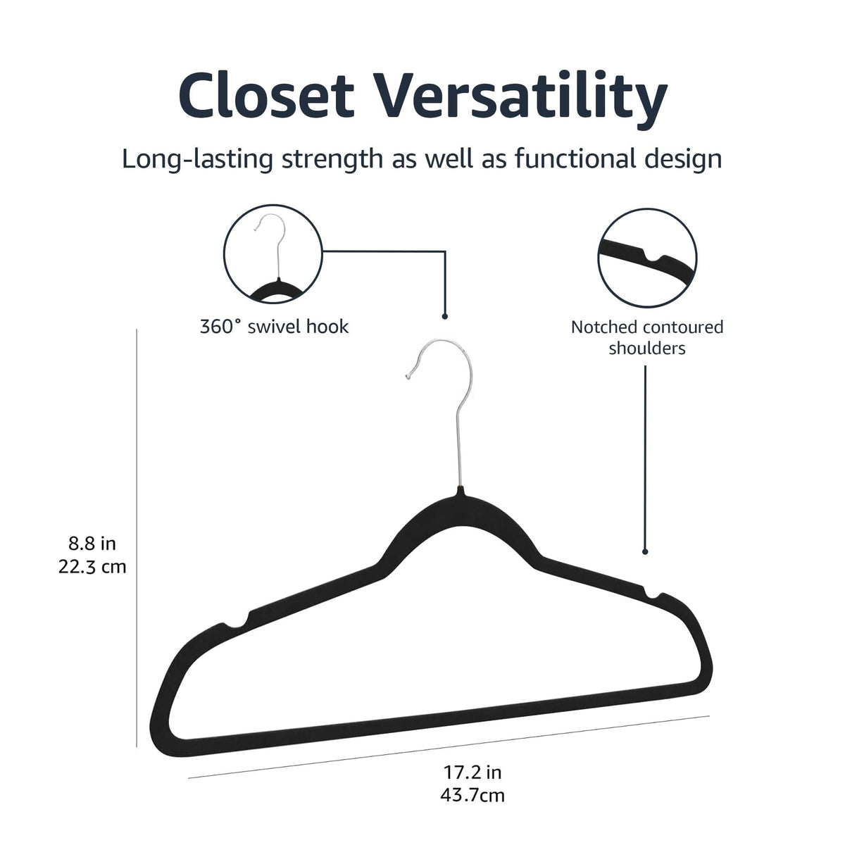 Amazon Basics Slim Velvet Clothes Hangers 50-Pack