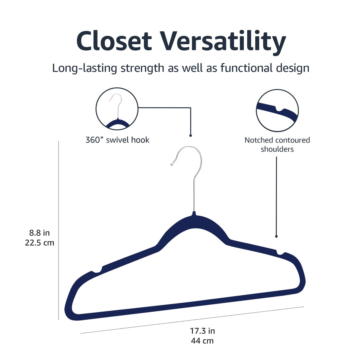 Amazon Basics Slim Velvet Clothes Hangers 50-Pack