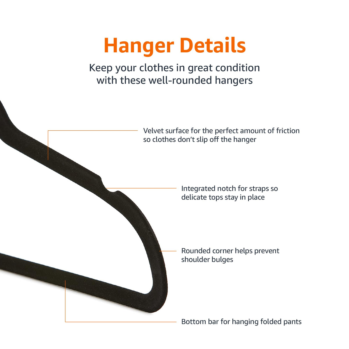 Amazon Basics Slim Velvet Clothes Hangers 50-Pack