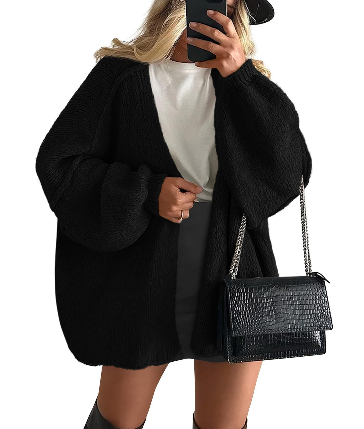 PRETTYGARDEN Women's Oversized Open-Front Cardigan