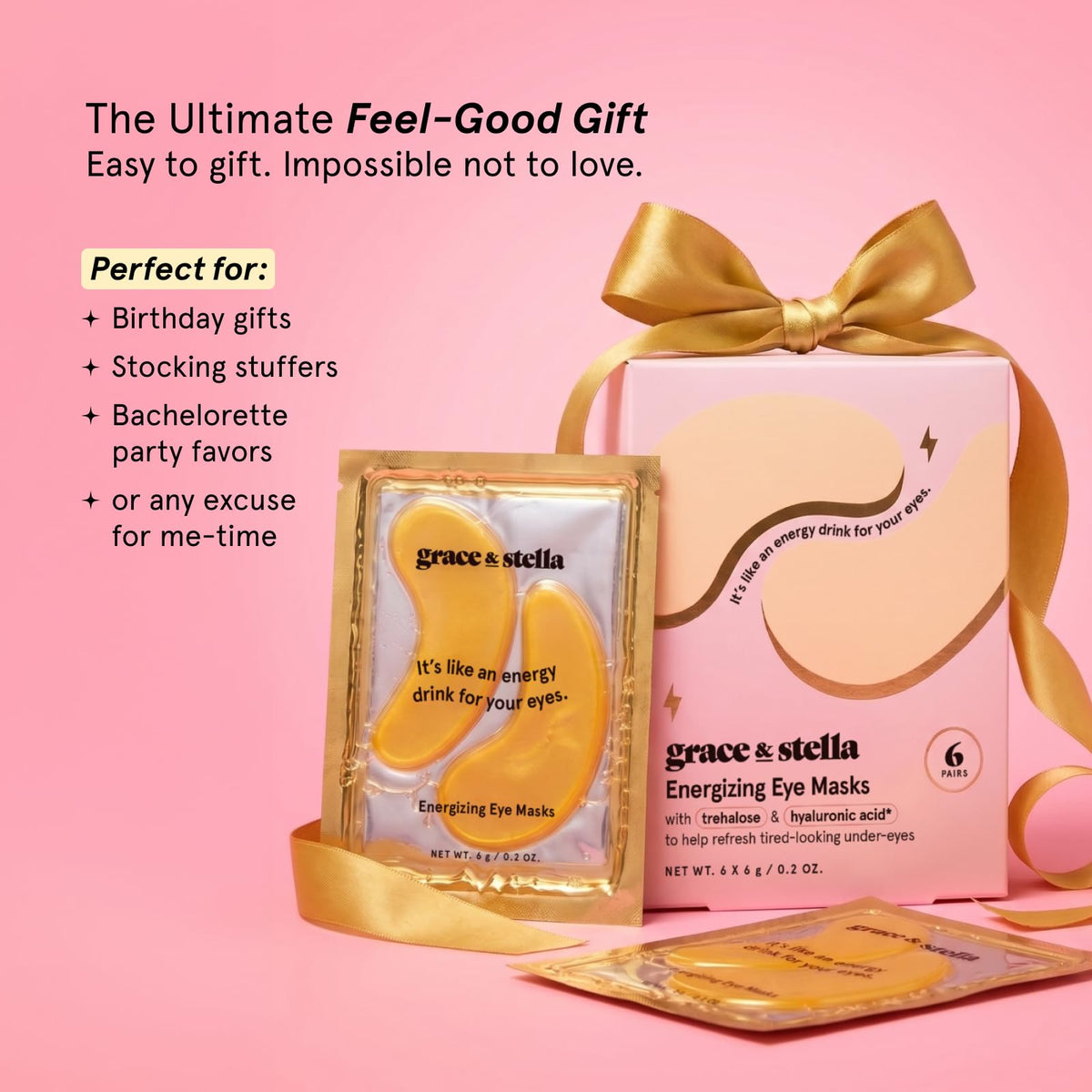 grace & stella Award Winning Under Eye Mask Reduce Dark Circles, Puffy Eyes, Undereye Bags, Wrinkles, Gel Under Eye Patches, New Mom Gifts - Vegan Self Care (48 Pairs, Blue)