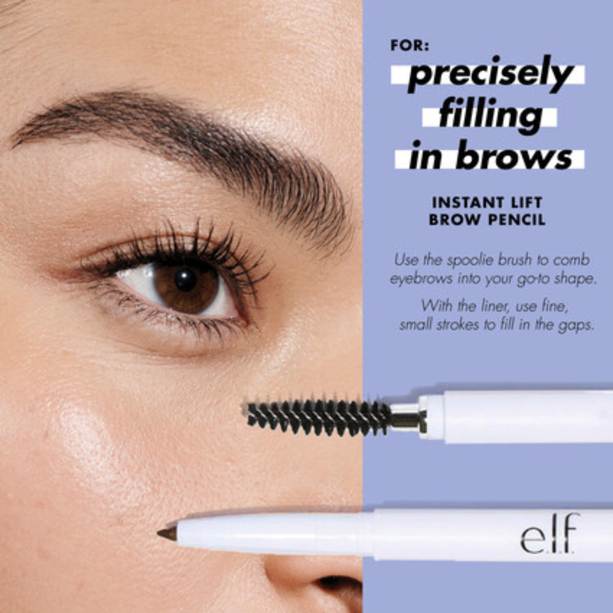 e.l.f. Instant Lift Brow Pencil, Dual-Sided, Deep Brown