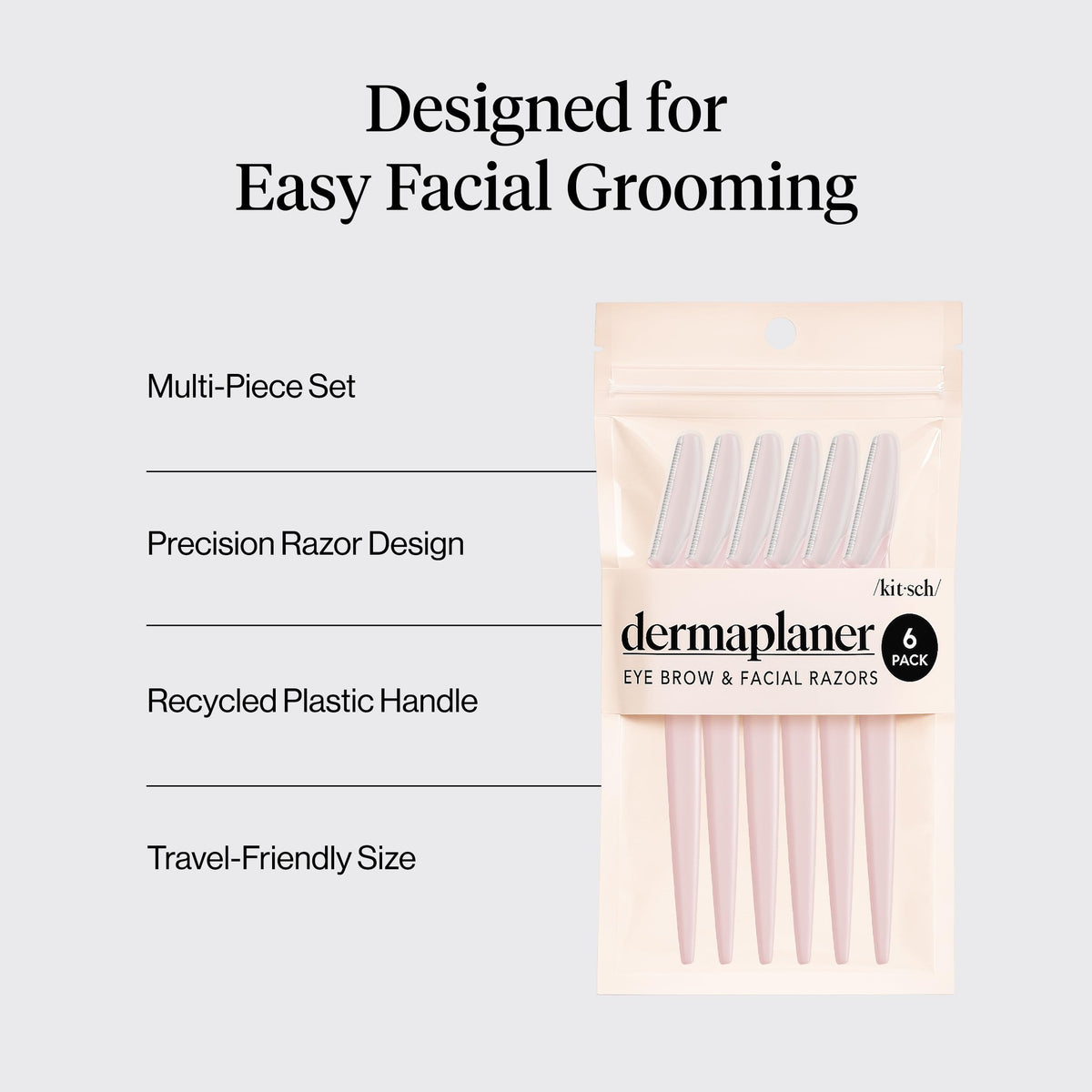 Kitsch Dermaplane Razor for Women Face – Terracotta, 12 pcs