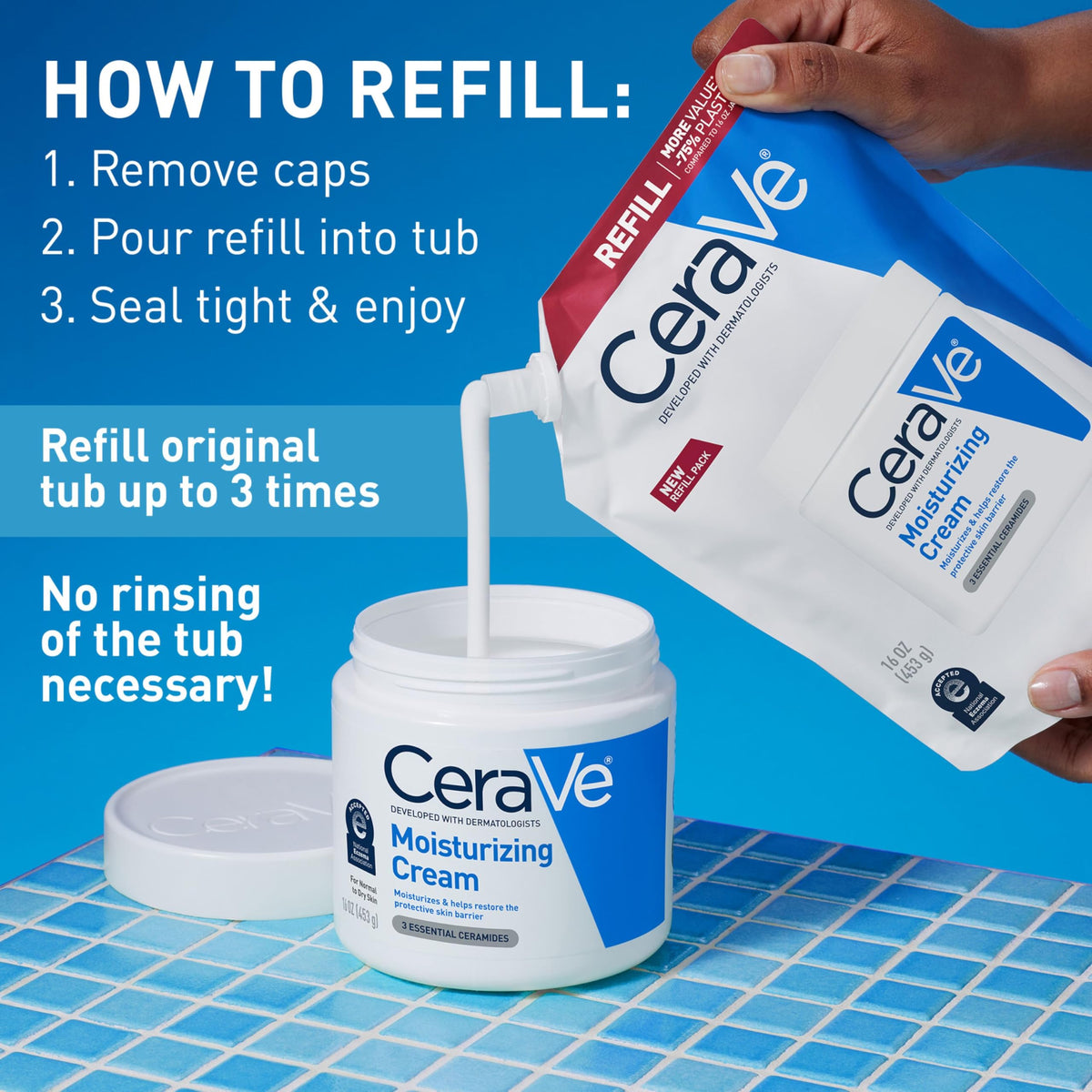 CeraVe Moisturizing Cream, Face Body Moisturizer, Normal to Dry Skin, 8 Fl Oz