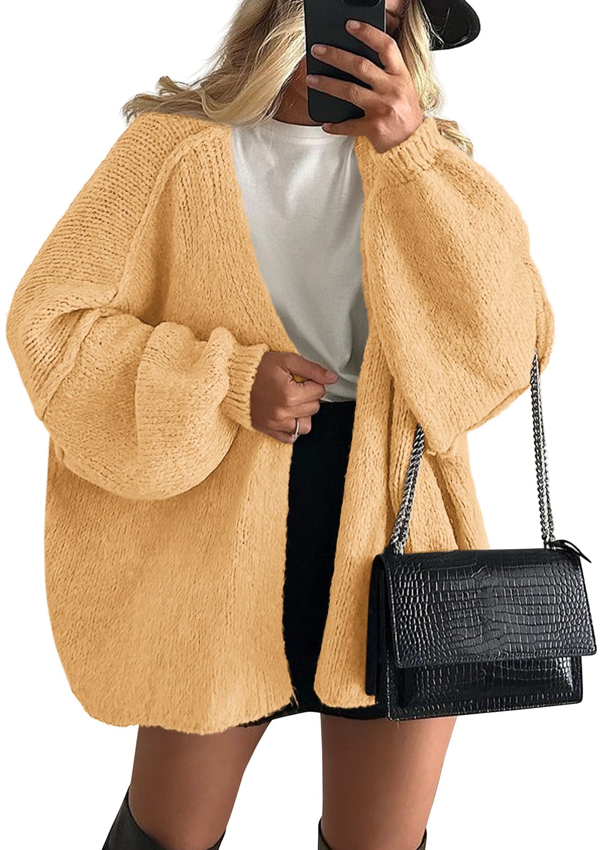 PRETTYGARDEN Women's Oversized Open-Front Cardigan