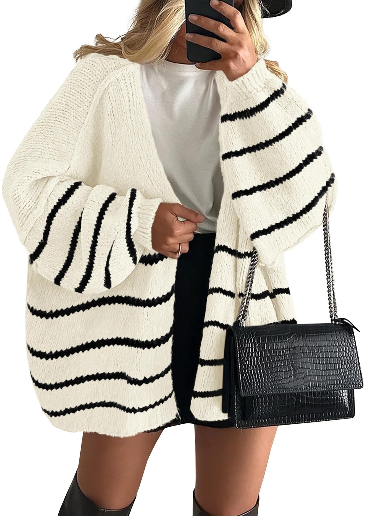 PRETTYGARDEN Women's Oversized Open-Front Cardigan