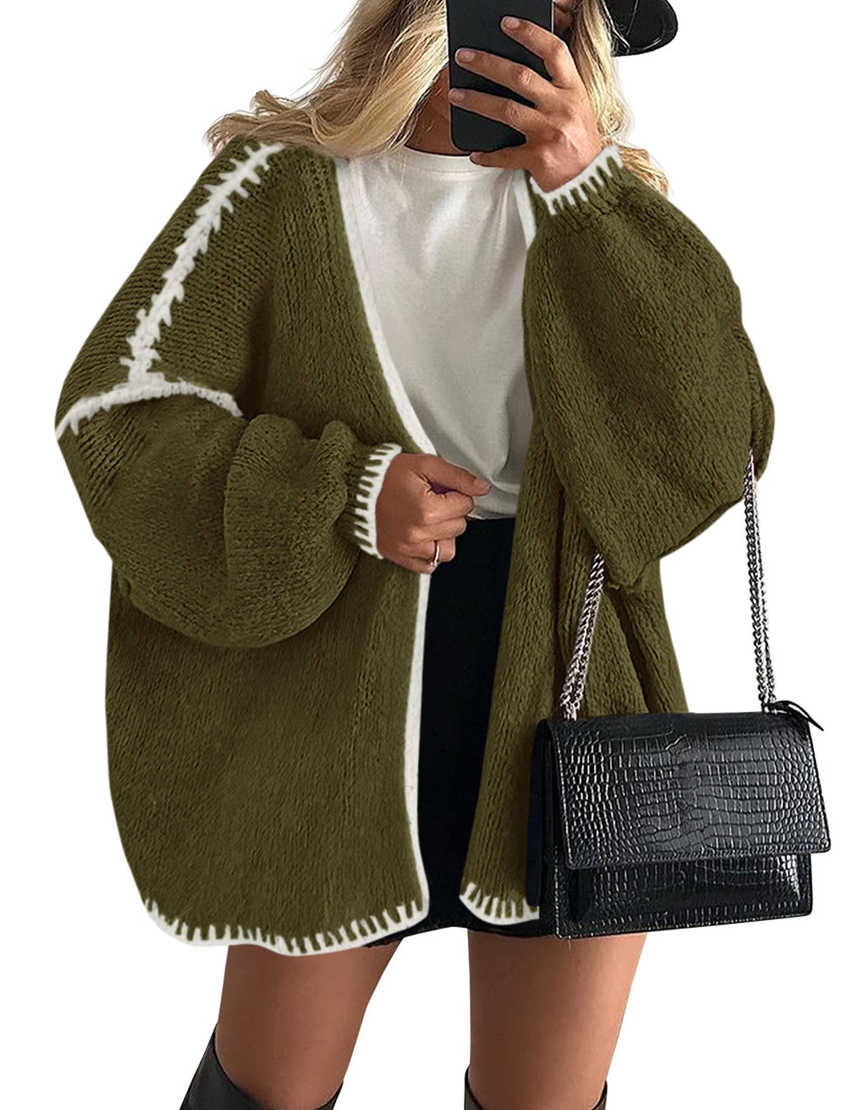 PRETTYGARDEN Women's Oversized Open-Front Cardigan
