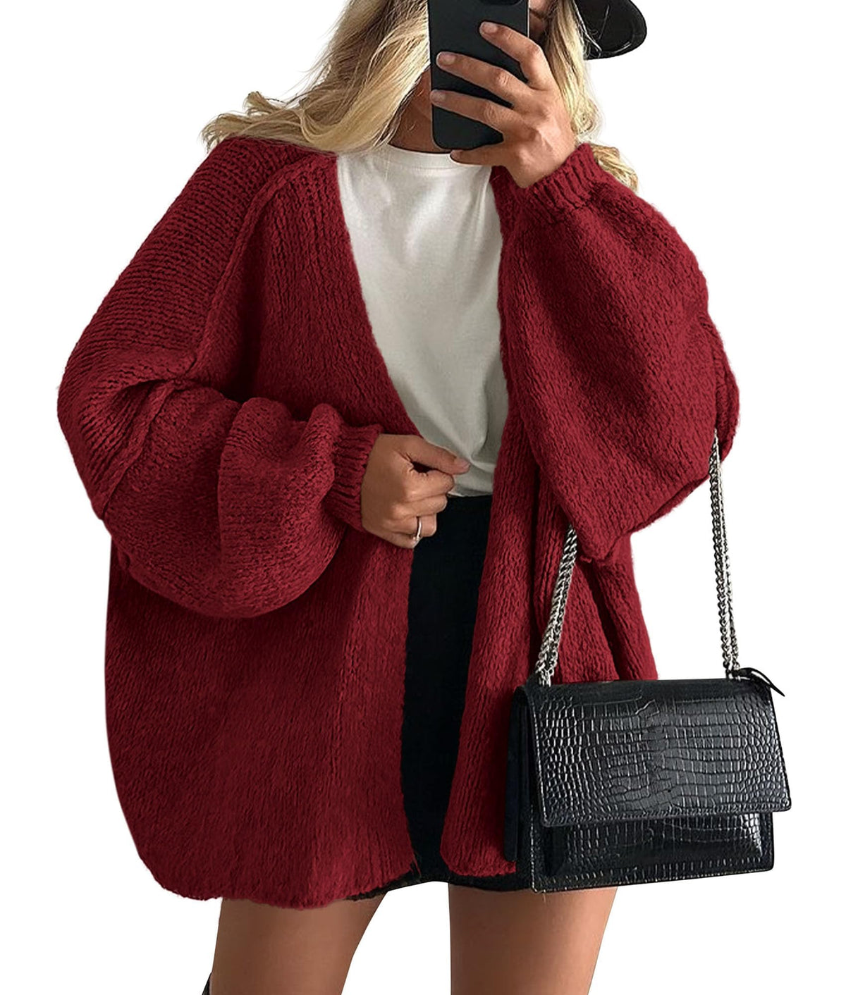 PRETTYGARDEN Women's Oversized Open-Front Cardigan