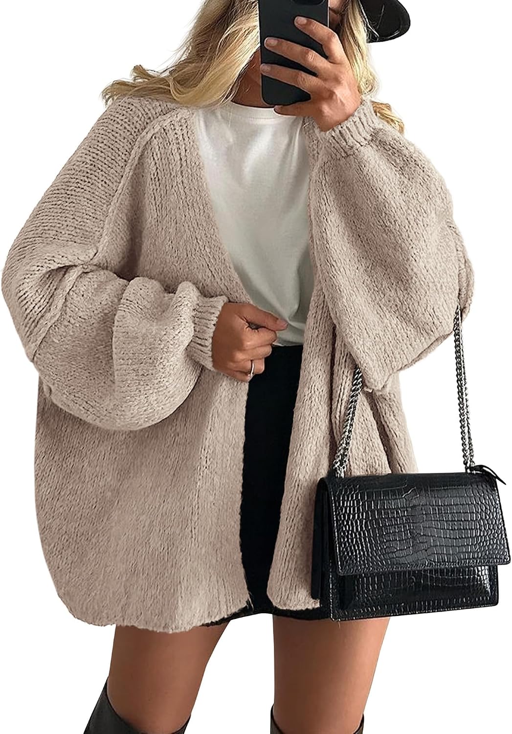 PRETTYGARDEN Women's Oversized Open-Front Cardigan