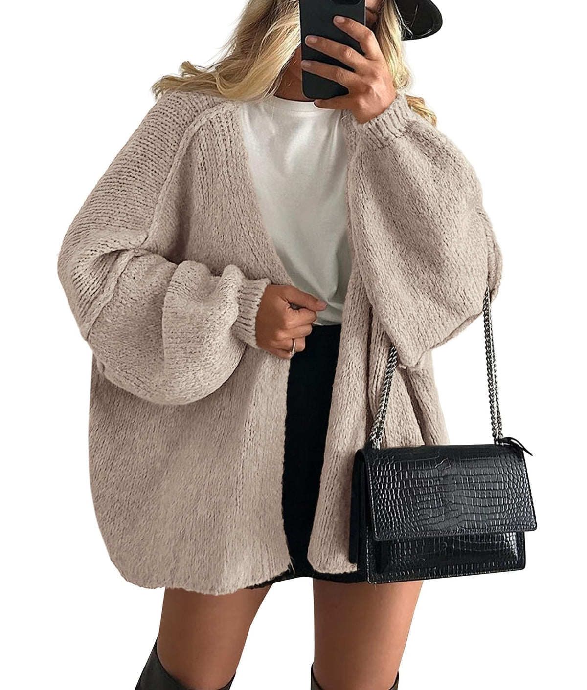 PRETTYGARDEN Women's Oversized Open-Front Cardigan