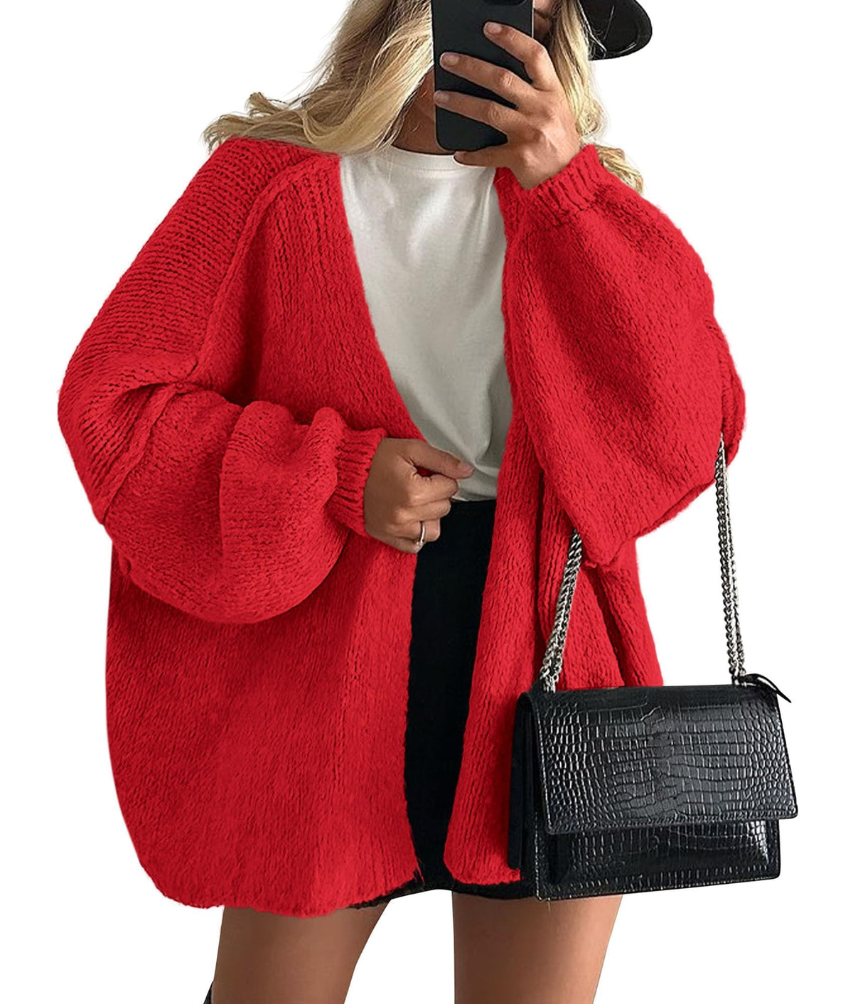 PRETTYGARDEN Women's Oversized Open-Front Cardigan