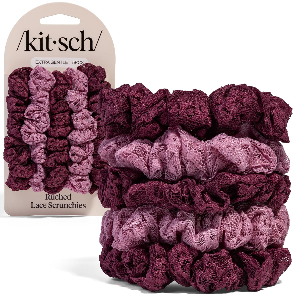 Kitsch Ultra-Petite Satin Scrunchies for Women - Eucalyptus, 6pcs